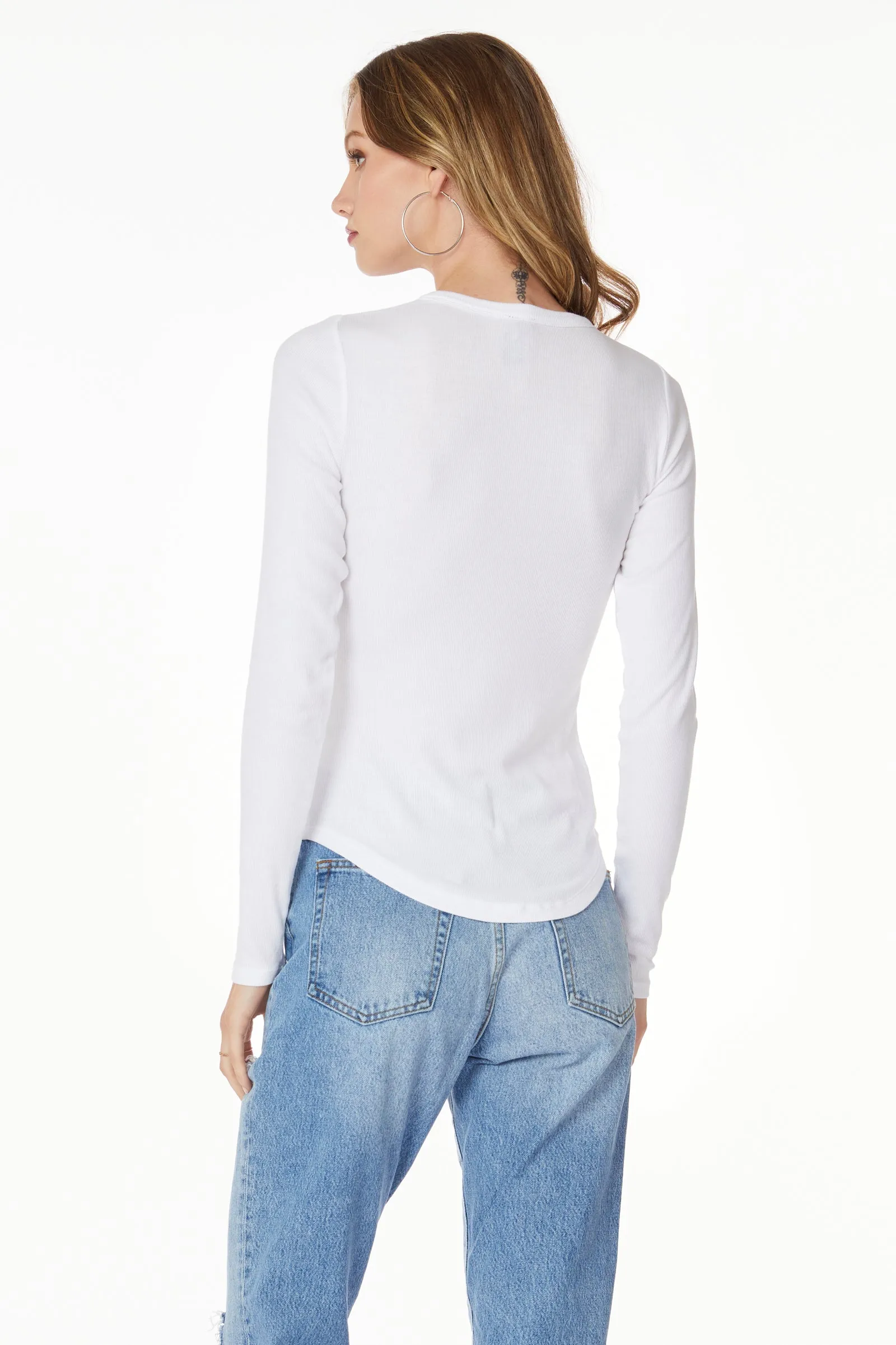 RIB HENLEY LONG SLEEVE TEE