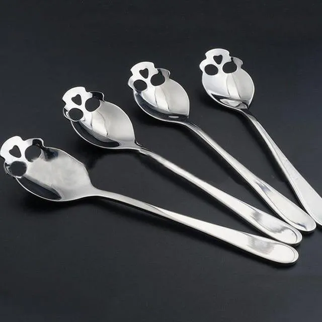 Skull Stainless Steel teaspoons (4 pieces)