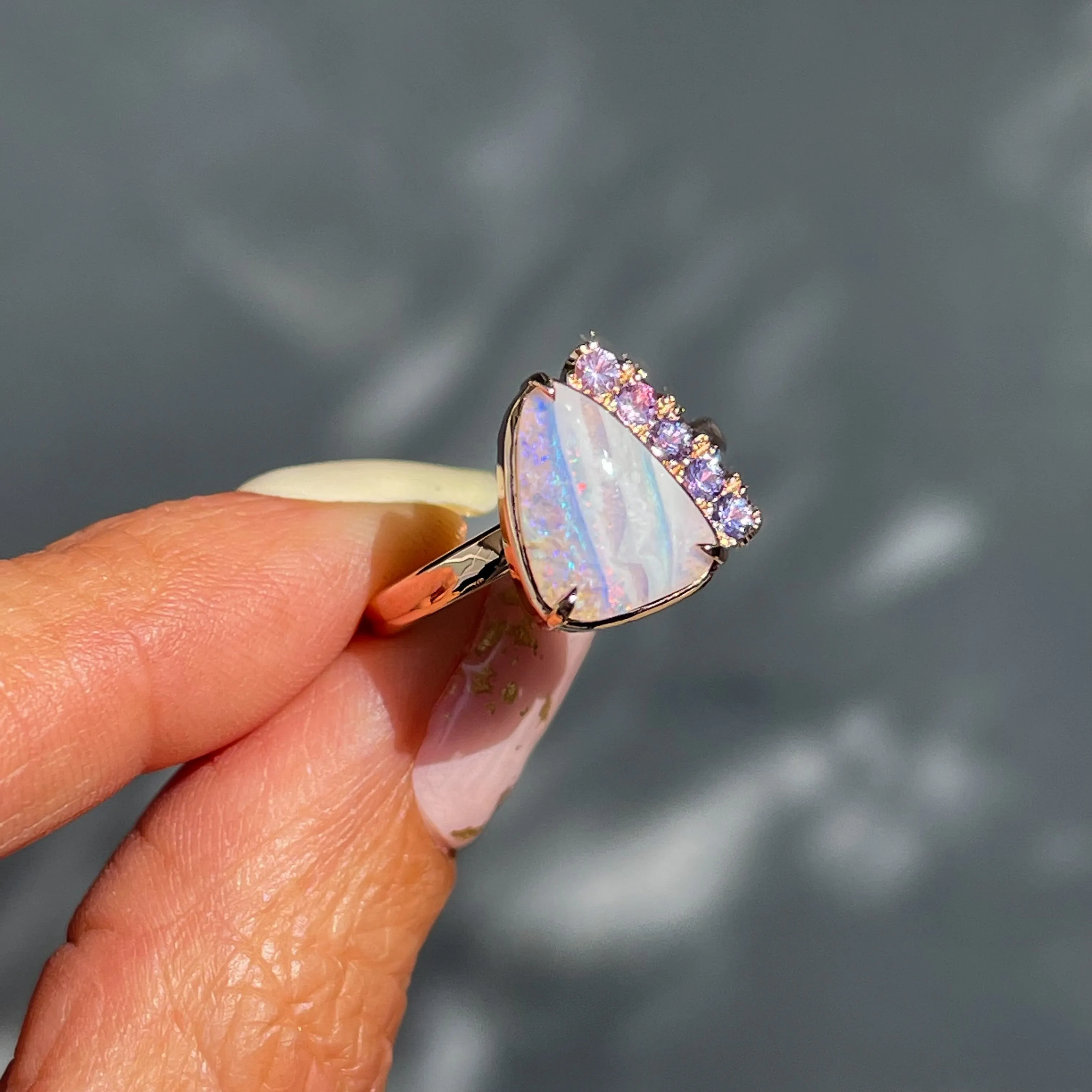 Traces of Love Australian Opal Engagement Ring