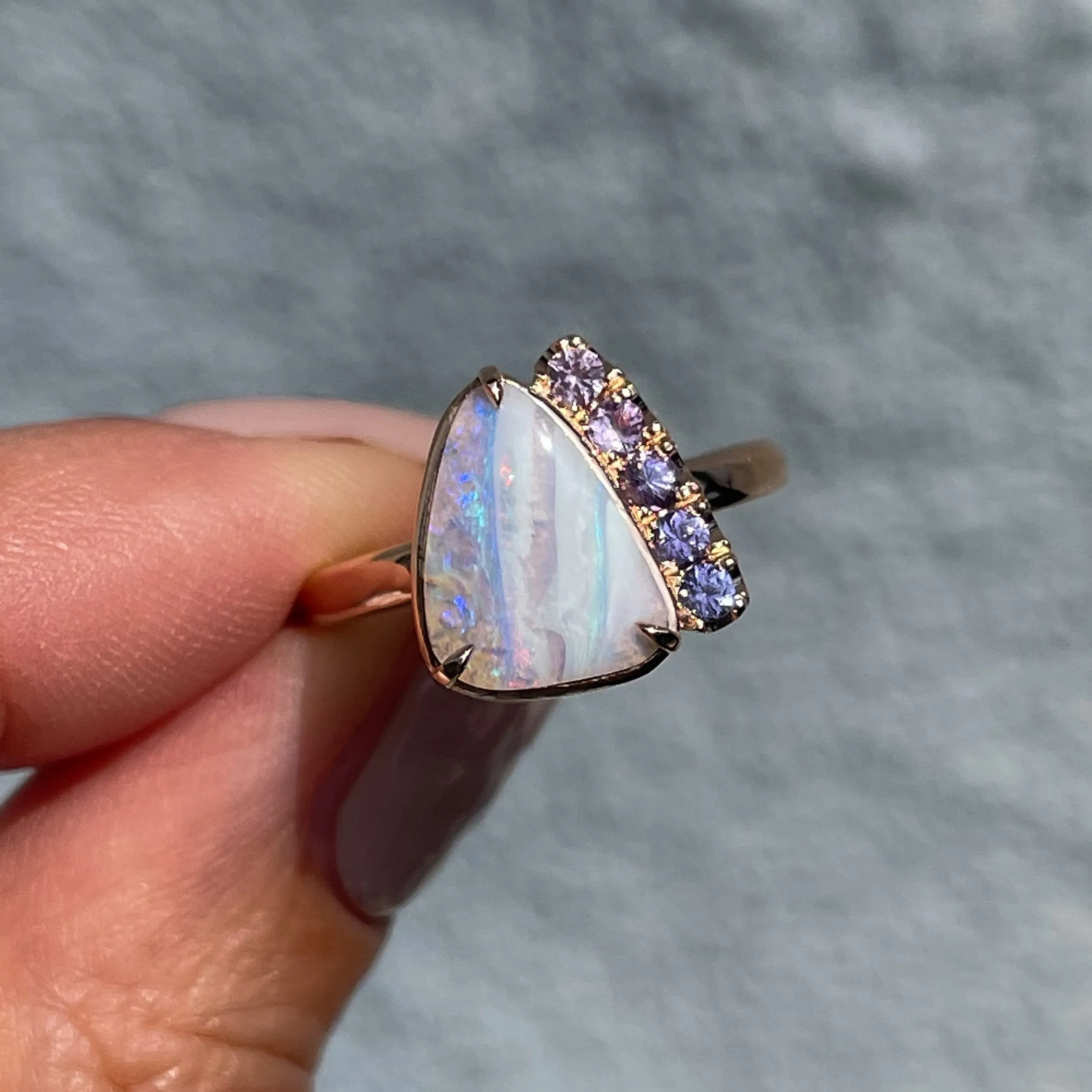 Traces of Love Australian Opal Engagement Ring