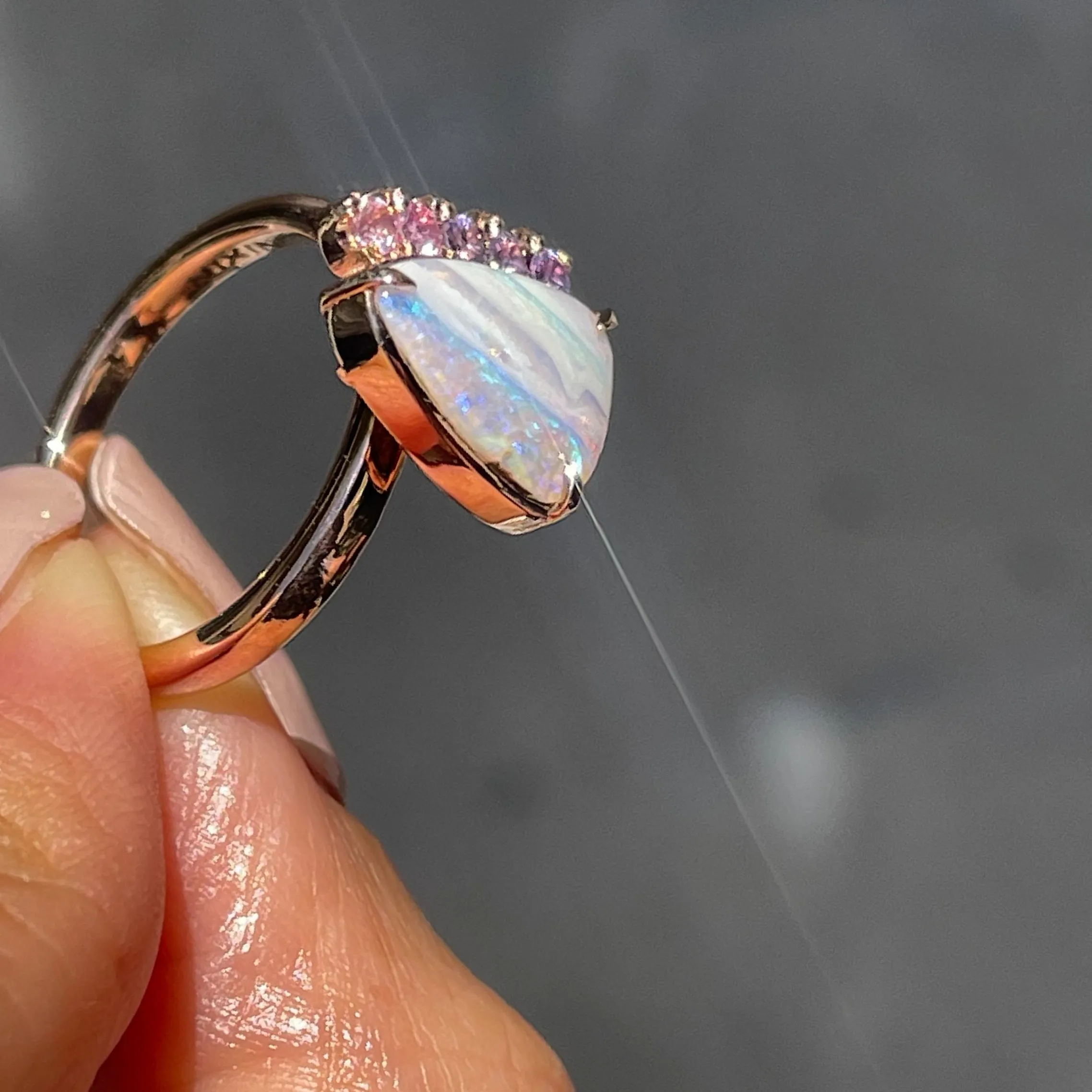 Traces of Love Australian Opal Engagement Ring