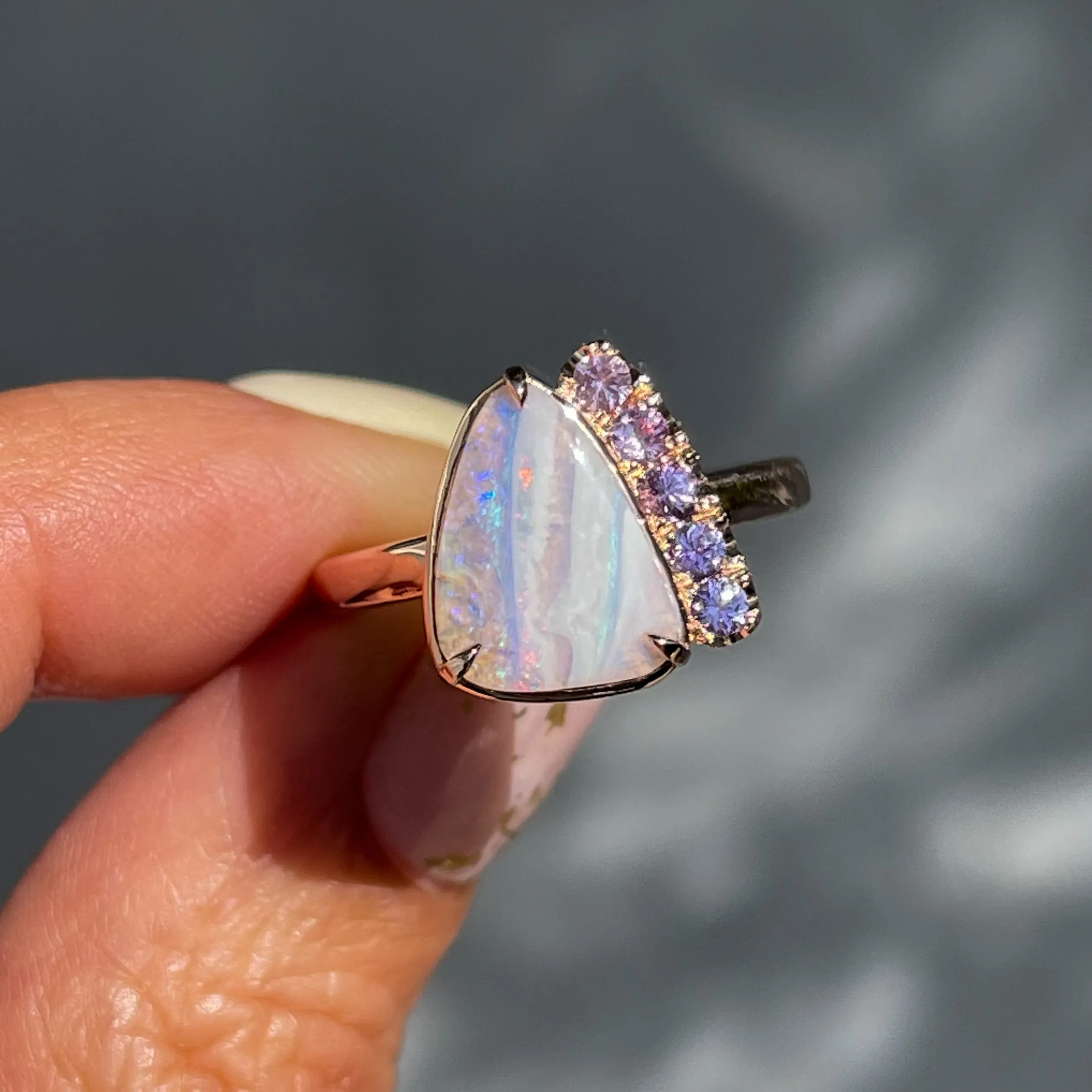 Traces of Love Australian Opal Engagement Ring