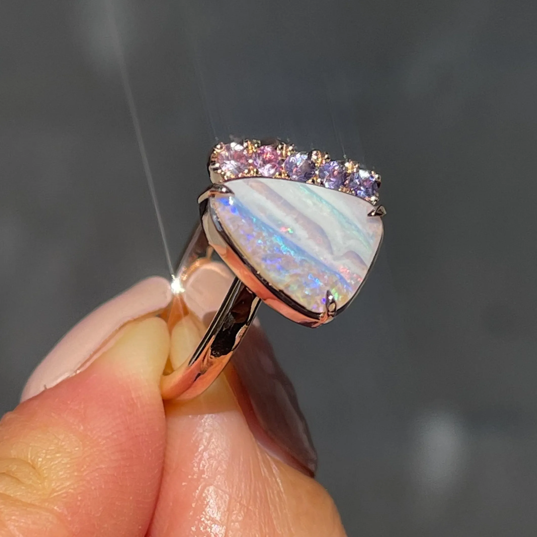 Traces of Love Australian Opal Engagement Ring