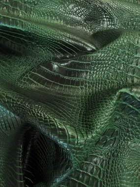 Viper Green Hydra Gator 3D Embossed Vinyl Fabric / Sold By The Yard