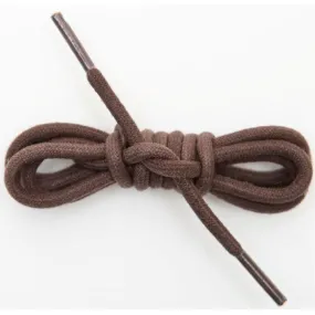 Waxed Cotton Round Laces Custom Length with Tip - Brown (1 Pair Pack) Shoelaces