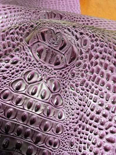 Winter Lilac Florida Gator 3D Embossed Vinyl Fabric / Sold By The Yard