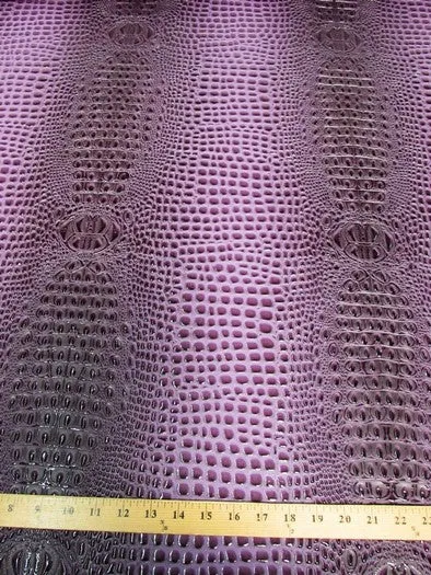 Winter Lilac Florida Gator 3D Embossed Vinyl Fabric / Sold By The Yard