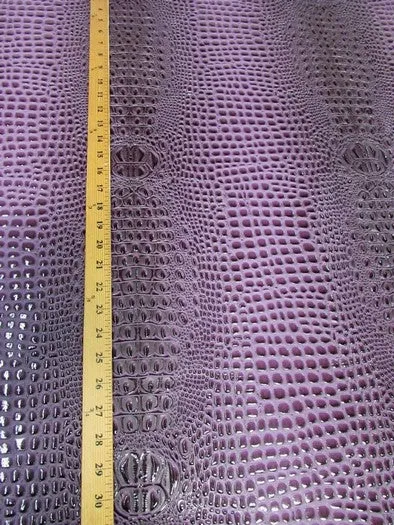 Winter Lilac Florida Gator 3D Embossed Vinyl Fabric / Sold By The Yard