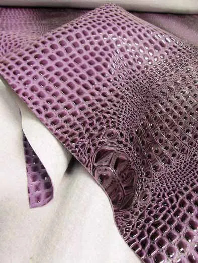 Winter Lilac Florida Gator 3D Embossed Vinyl Fabric / Sold By The Yard